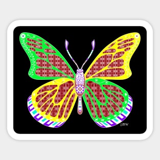 miss butterfly ecopop in mexican ornament art in bug realm Sticker